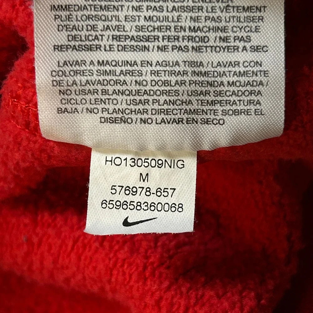 Vintage Blue Tag Nike Hoodie Embroidered Big Mesh Logo Spell Out Red Medium